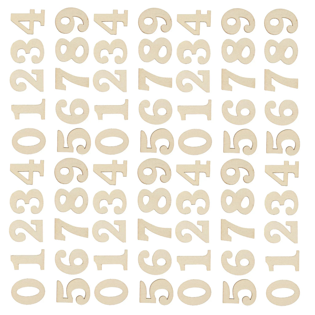 100pcs Wooden Diy Numerals Wall Clock Number Wood Arabic Number Numbers Mixed Original Wood Arabic Diy Decoration Craft