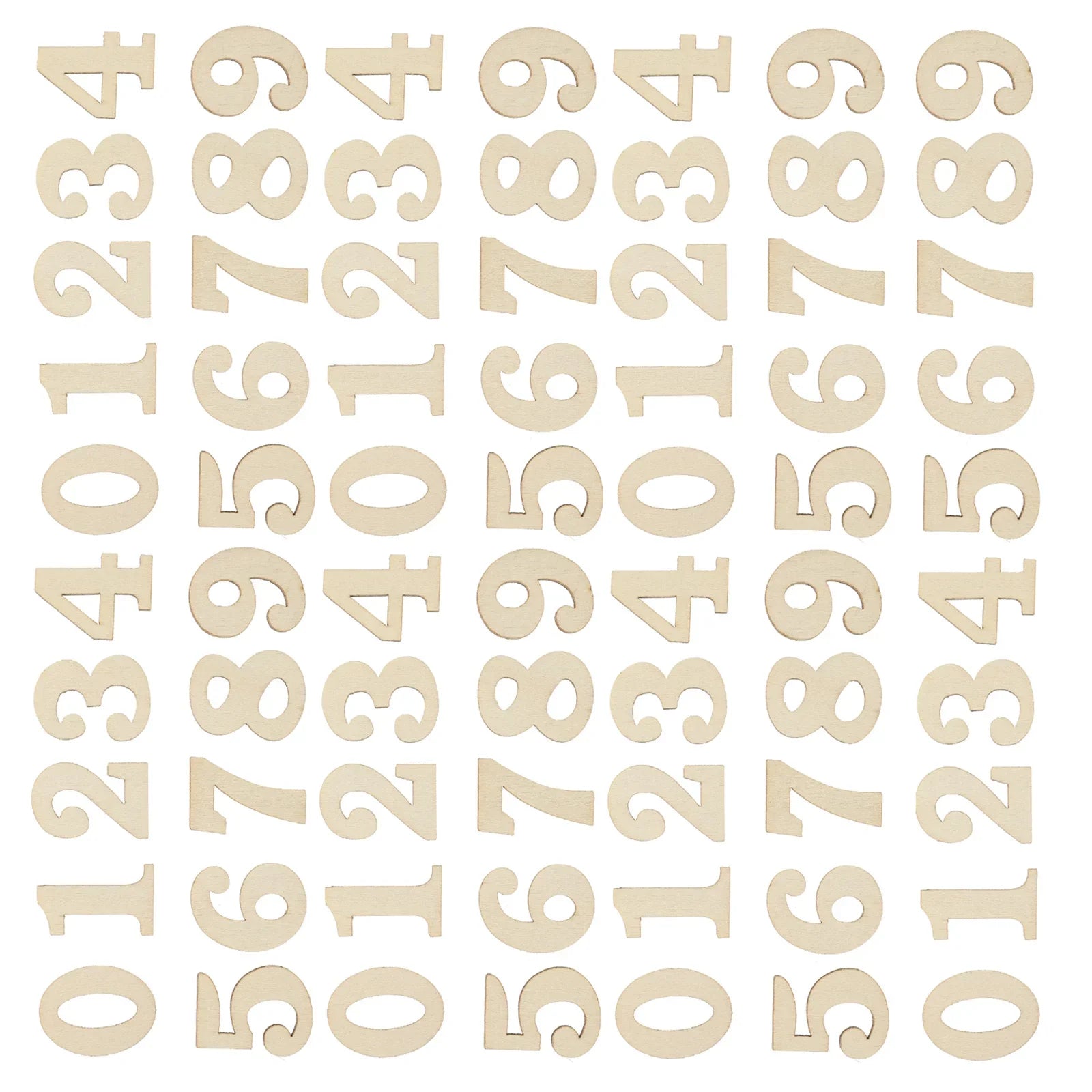 100pcs Wooden Diy Numerals Wall Clock Number Wood Arabic Number Numbers Mixed Original Wood Arabic Diy Decoration Craft