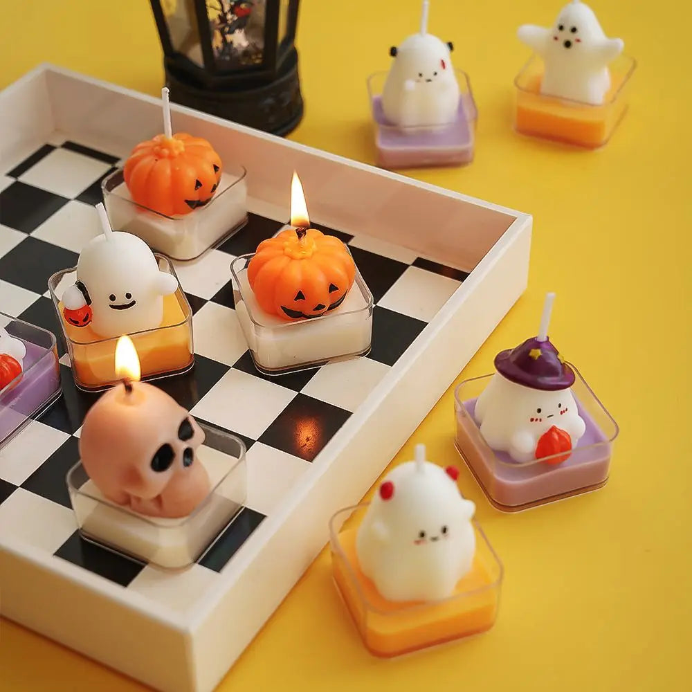 Halloween Aromatherapy Candles Ghost Scented  New Styling Props Ornament Small Tea Wax Indoor French Holiday Souvenir