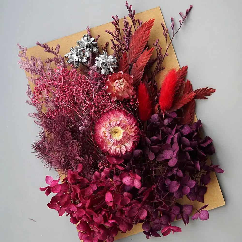 1 Pack Artificial Plants Dried Real Flowers Preserved Materials Epoxy Resin Candles DIY Floral Materials Hydrangea Set Flowers