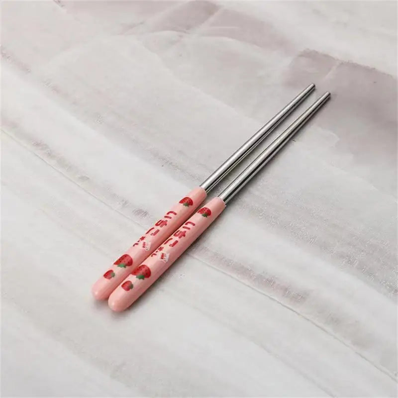 Portable Chopstick Fork Spoon With Storage Box Stainless Steel Cutlery Suit Knife Travel Tableware Set Camping Cutlery Gift Box