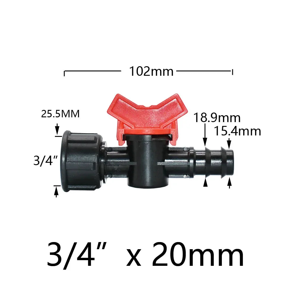 Miniature Plastic Shut Off Coupling Valve Connectors for 4/7 8/11 10/16/20/25mm Hose Garden Water Irrigation Pipe Adaptor Barb