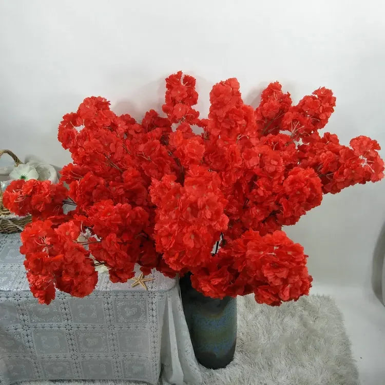 110cm Cherry Blossom Branch Artificial Flower Cherry Blossom Wedding Deacor Flower Arrangement Home Decoration Silk Flower