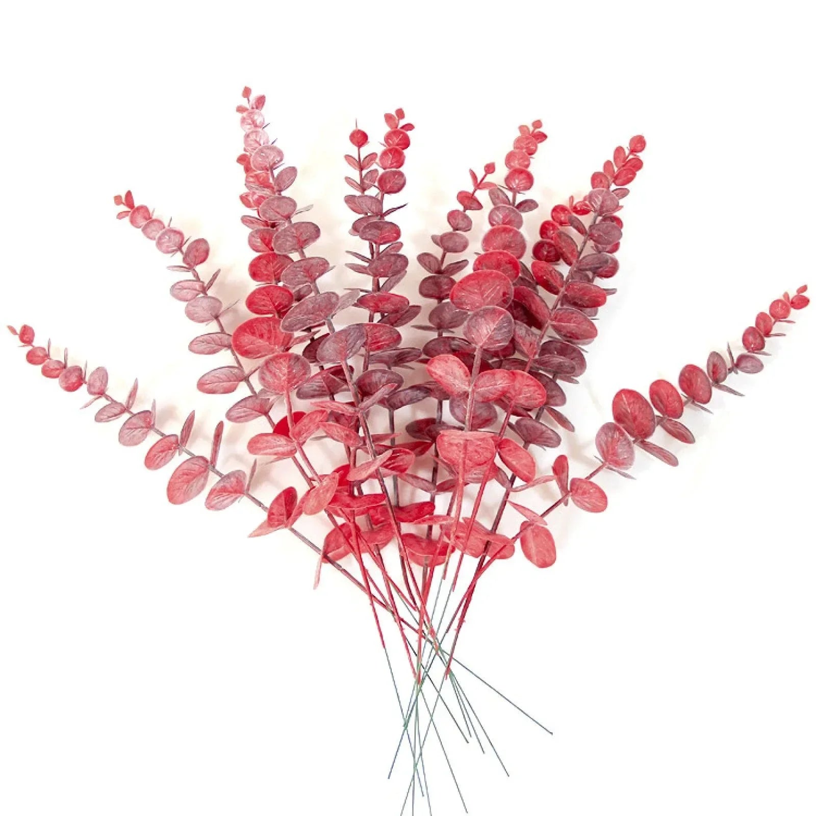 10pcs Artificial Eucalyptus Leaf Wedding Home Decoration Stem Eucalyptus Leaf Golden Green Wedding Decoration Fake Plant Leaves