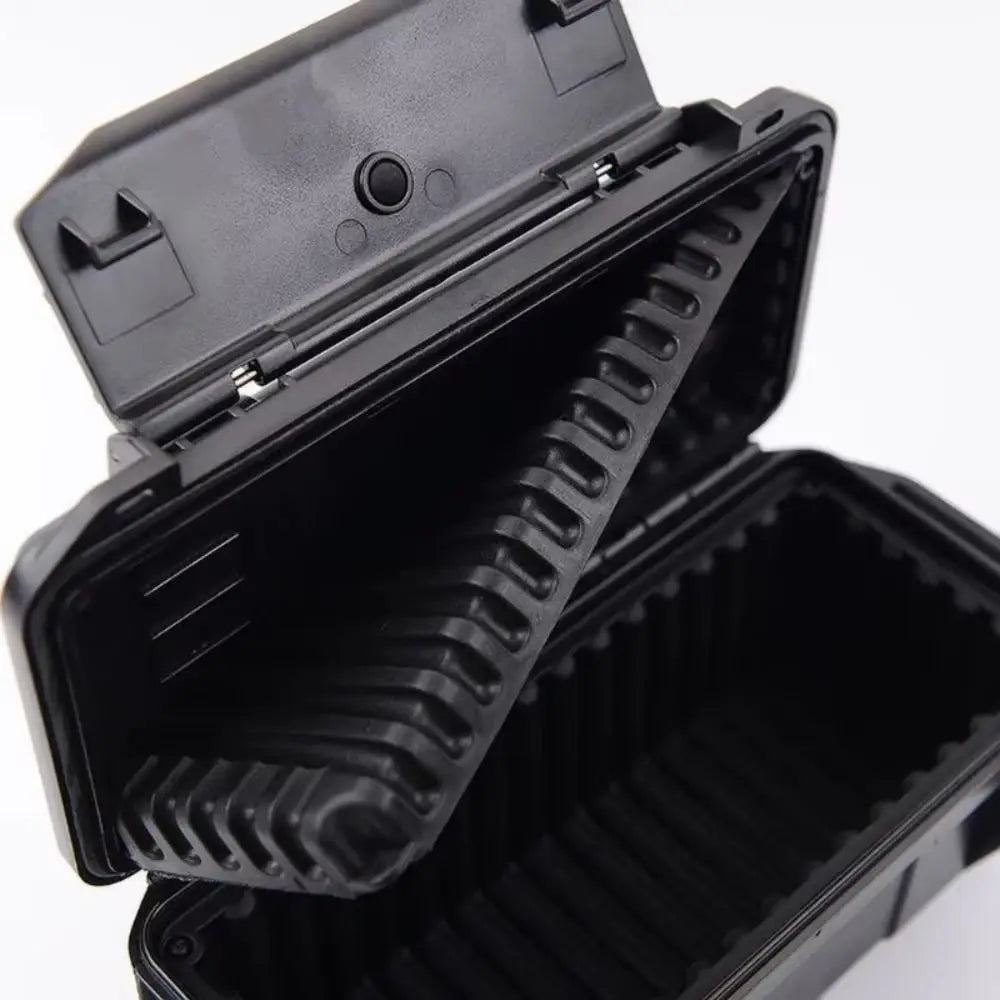Professional ABS Sealed Toolbox Waterproof Shockproof Equipment Dry Box with Foam Lining Black Camping Storage Box
