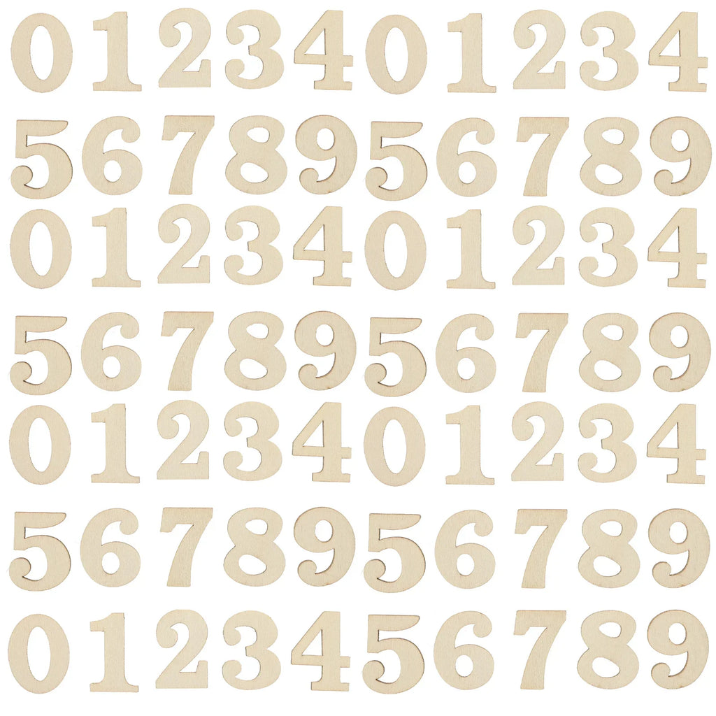 100pcs Wooden Diy Numerals Wall Clock Number Wood Arabic Number Numbers Mixed Original Wood Arabic Diy Decoration Craft
