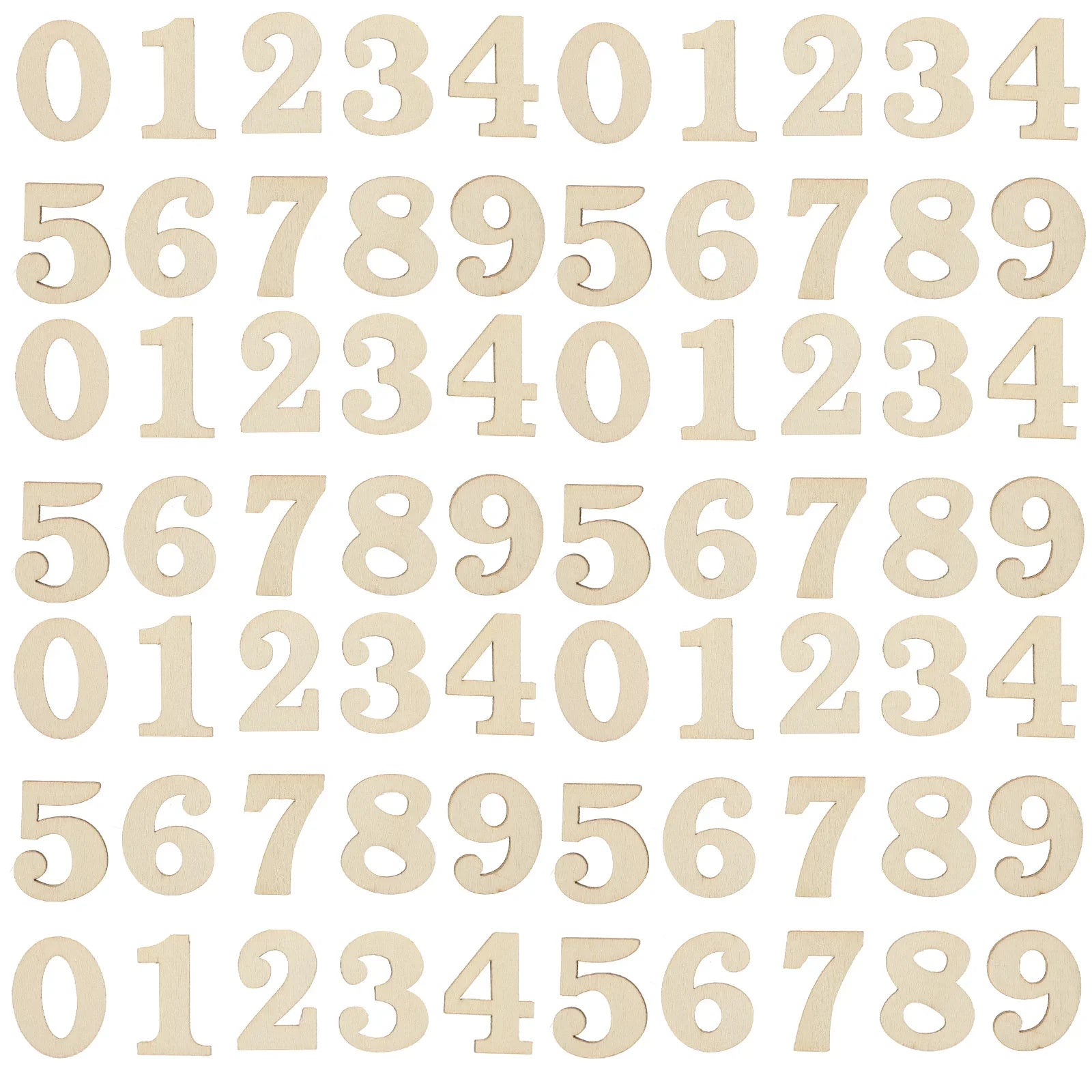 100pcs Wooden Diy Numerals Wall Clock Number Wood Arabic Number Numbers Mixed Original Wood Arabic Diy Decoration Craft
