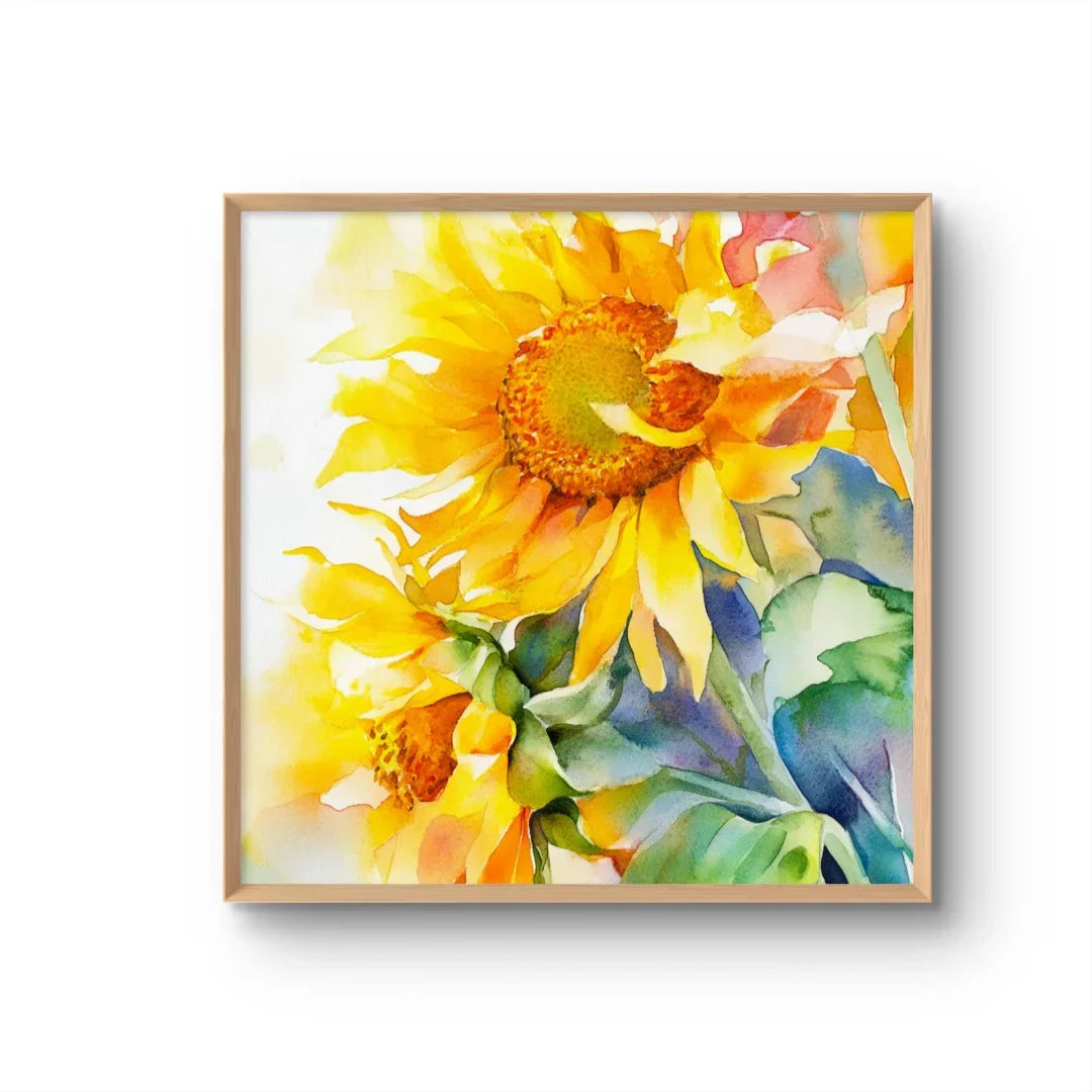 Sunflower Painting, Sunflower Canvas Print, Canvas Wall Art, Floral Art, Colorful and Vibrant Print for Home, Contemporary Impre