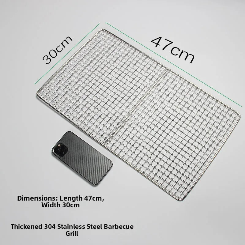 Thiened Rectangular Me BBQ ill Net 304 Stainl Steel Drng Net Barbecue Wire Me for Outdoor Kitchen Cooking Tools