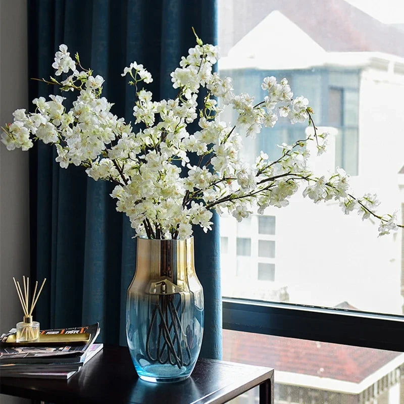 109cm Silk Artificial Flowers Fake Cherry Blossom Long Branch Wedding Arch Party Backdrop Home Wall Decor Accessories Photo Prop