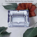 Crystal Glass Ashtray Square Design Heat Resistant Smoking Tray