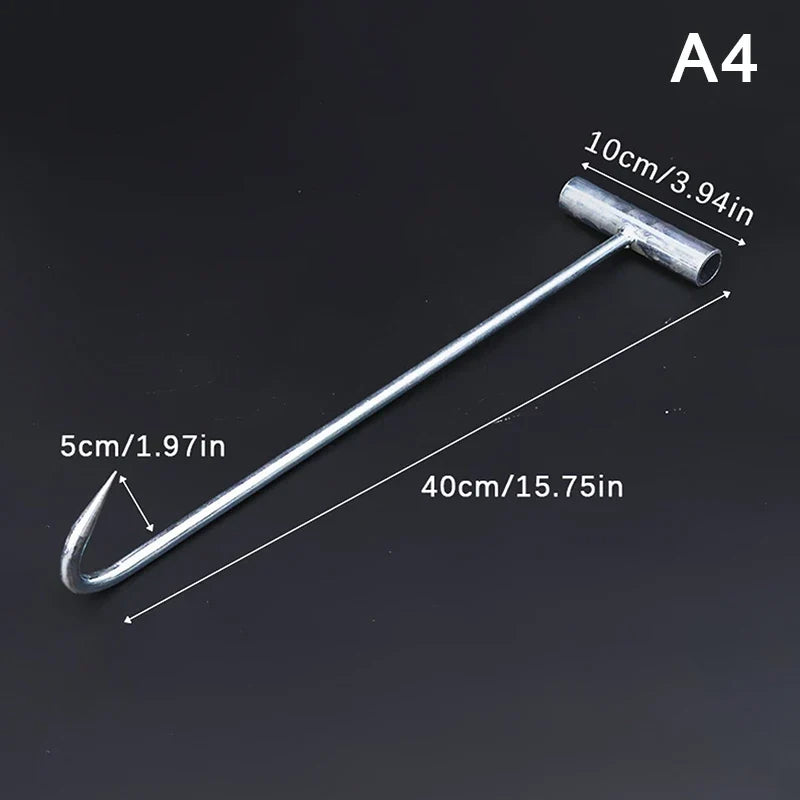 Kitchen Sausage Bacon Meat Processing T Hooks T-Handle Meat Boning Hook For Kitchen Butcher Shop Restaurant BBQ Tool