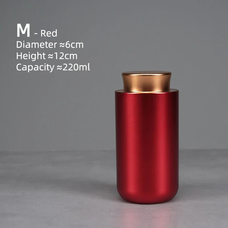 Airtight Jar - Safe Proof Durable Multi-Use Portable Metal Spice Jar Container Waterproof Aluminum Screw-top Lid Lock Odor Case