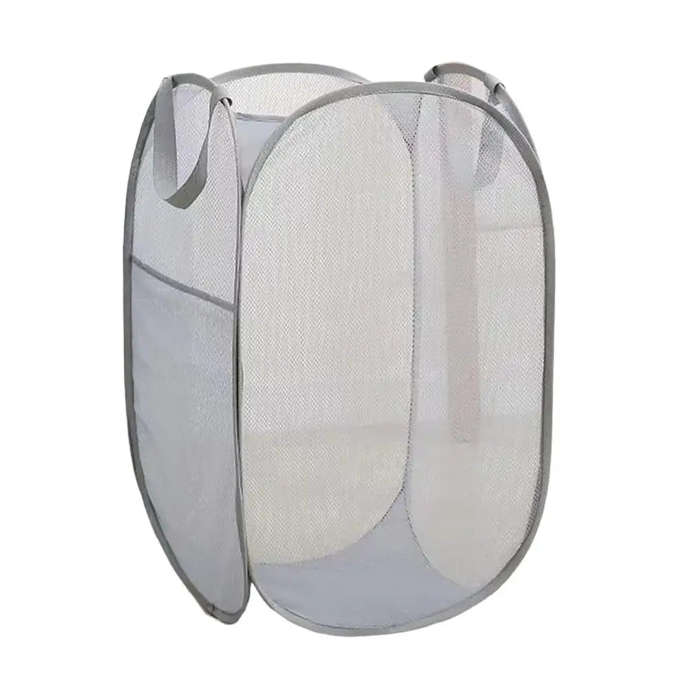 Foldable Laundry Basket with Handle Cloth Mesh Dirty Clothes Hamper Storage Basket Toy Storage Laundry Organizers Storage Pouch