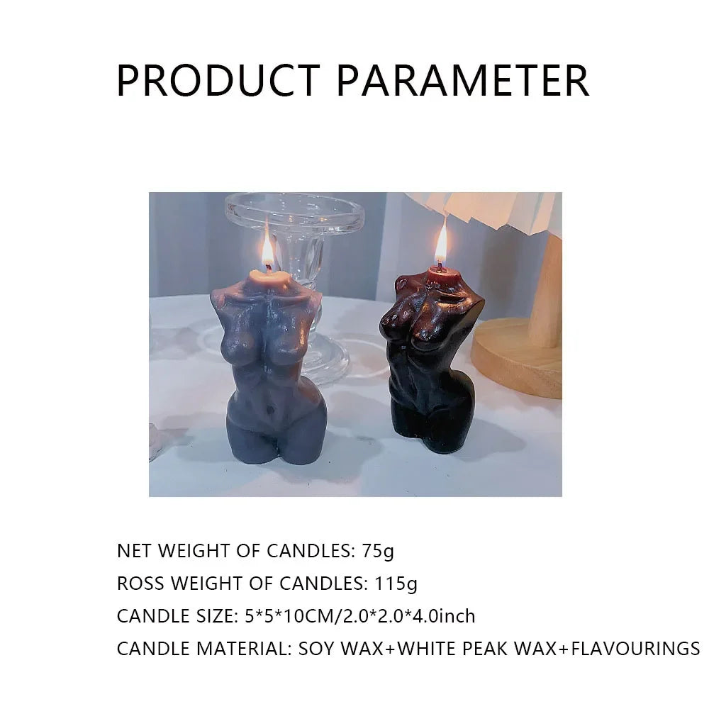 Female Torso Body Shape Scented Candle for Home Decor – Artistic Body Shape Soy Wax Candle, 10cm Mini Figurine Gift