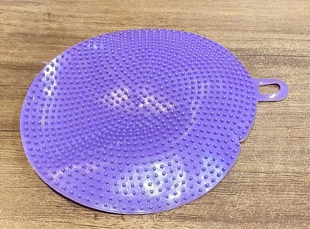 Purple Silicone Dish Scrubber Sponge Mildew Free Non Stick Heat Resistant