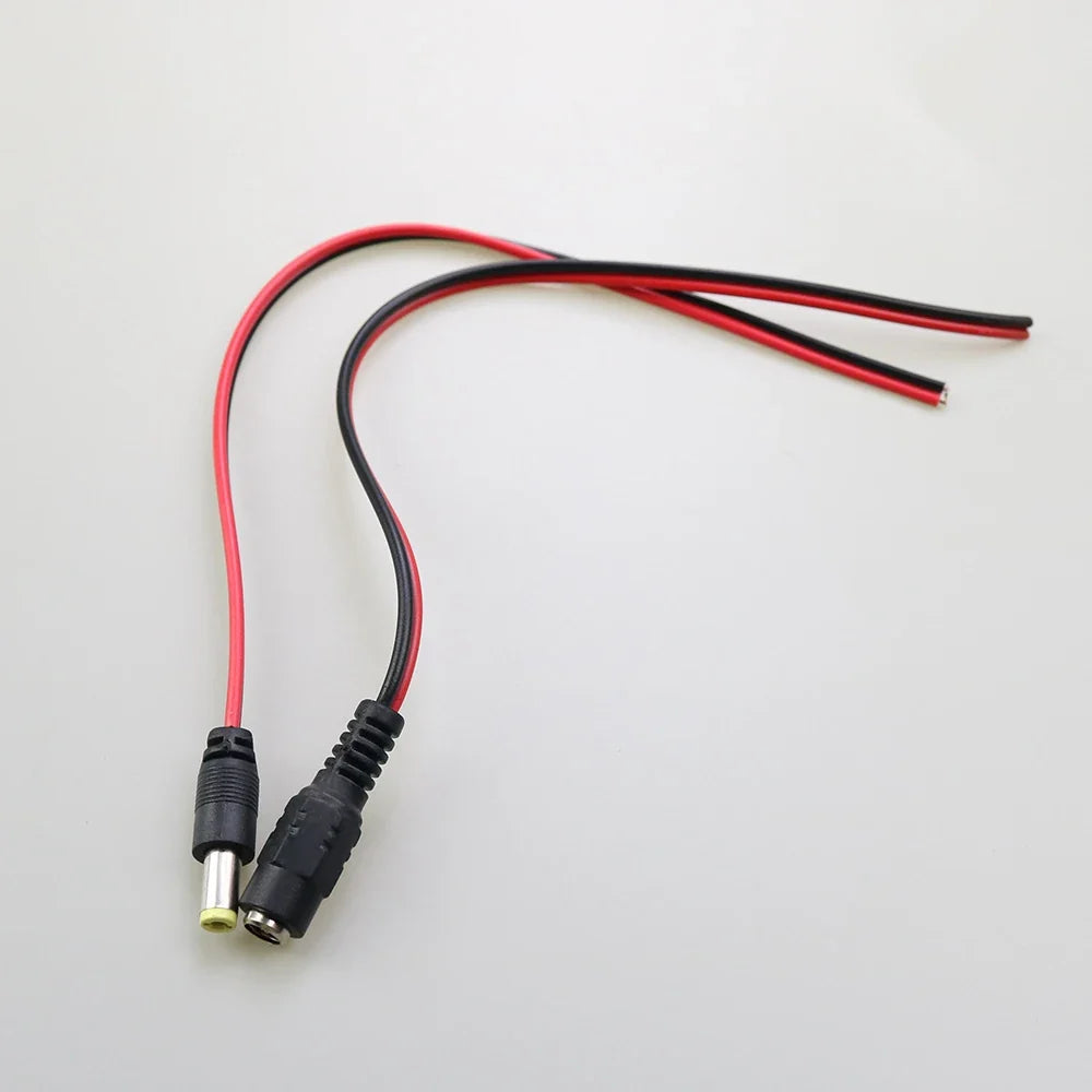 Male & Female DC Power Connector 12V 5.5 x 2.1mm DC Cable Plug Adapter For CCTV Camera Video System LED Light Strip
