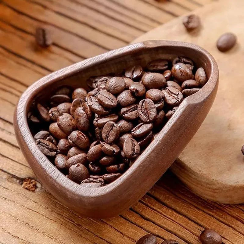 Coffee Beans Dose Trays Solid Wood Walnut Bean Shovel Scoops Measure Tea Separator Vessel Espresso Kitchen Tools