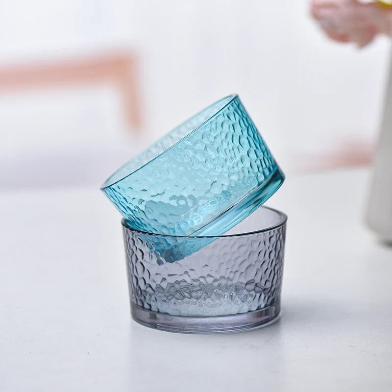 Glass Ice Cream Dessert Bowl Japanese Style Hammer Patterned Household Candy Snack Bowls High Quality Living Room Tableware
