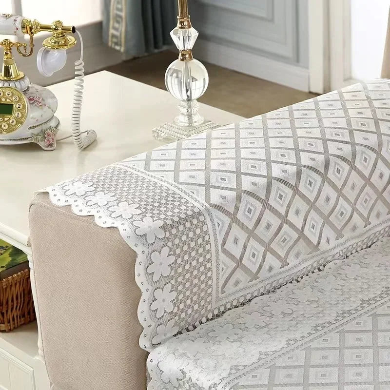 Retro Lace Thickened Tablecloth Non-slip Dustproof Coffee Dinning Table Cover Wedding Party Dining Decoration Mantel De Encaje