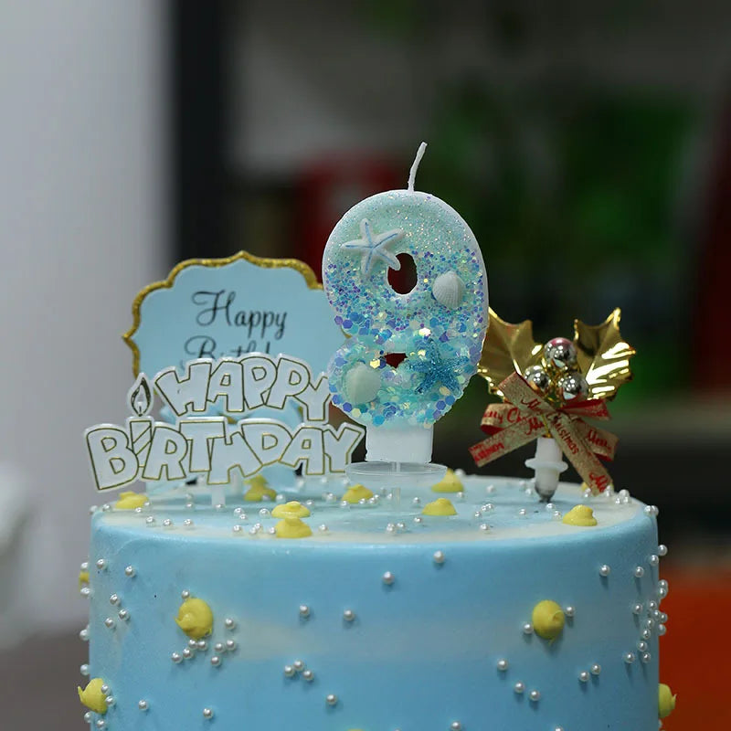 Digital candle ocean beach starfish creative birthday party decoration