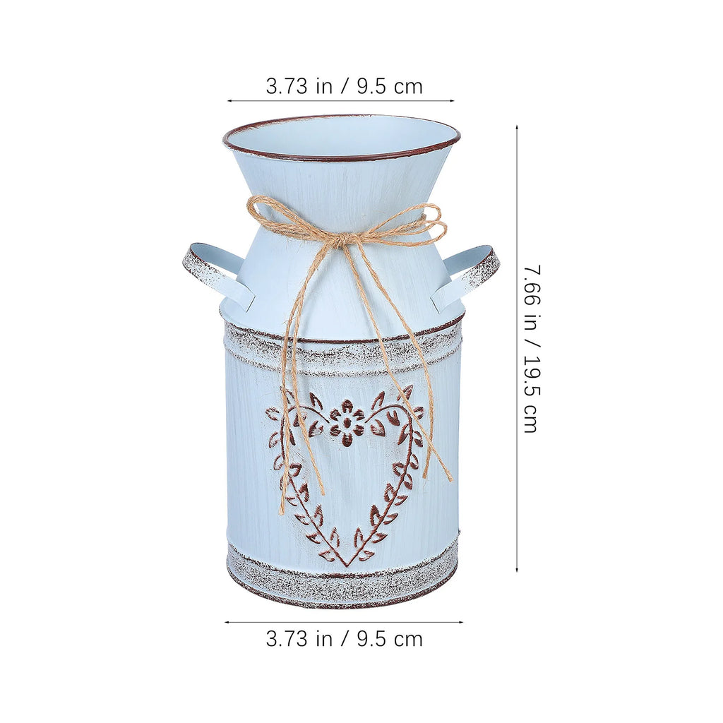 1Pcs Heart Pattern Iron Flower Pot Plant Holder Sturdy Home Ornament Desktop Planter Garden Vase Flower Bottle