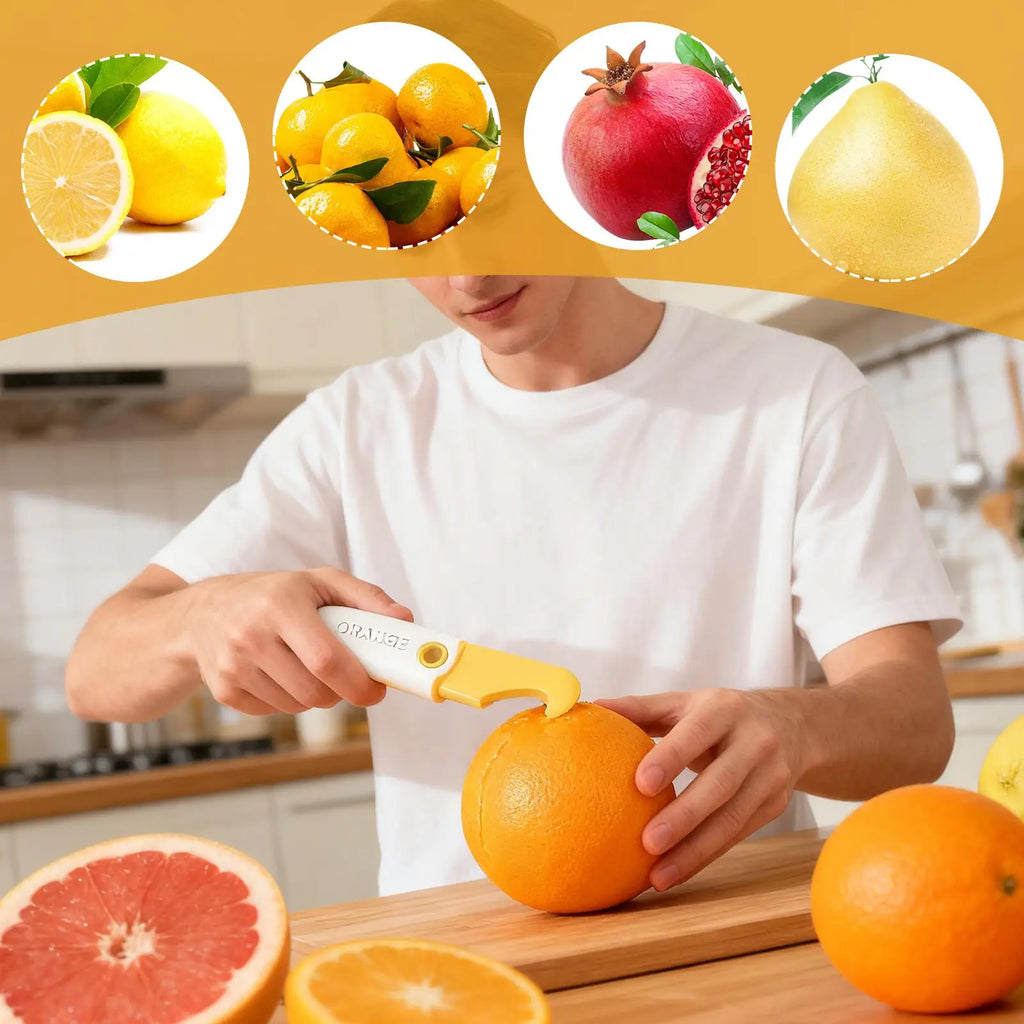 Orange Peeler Non-Slip Kitchen Gadgets Stainless Steel Cutter Pomegranate Peeler For Lemon Grapefruit Citrus Home Apartment
