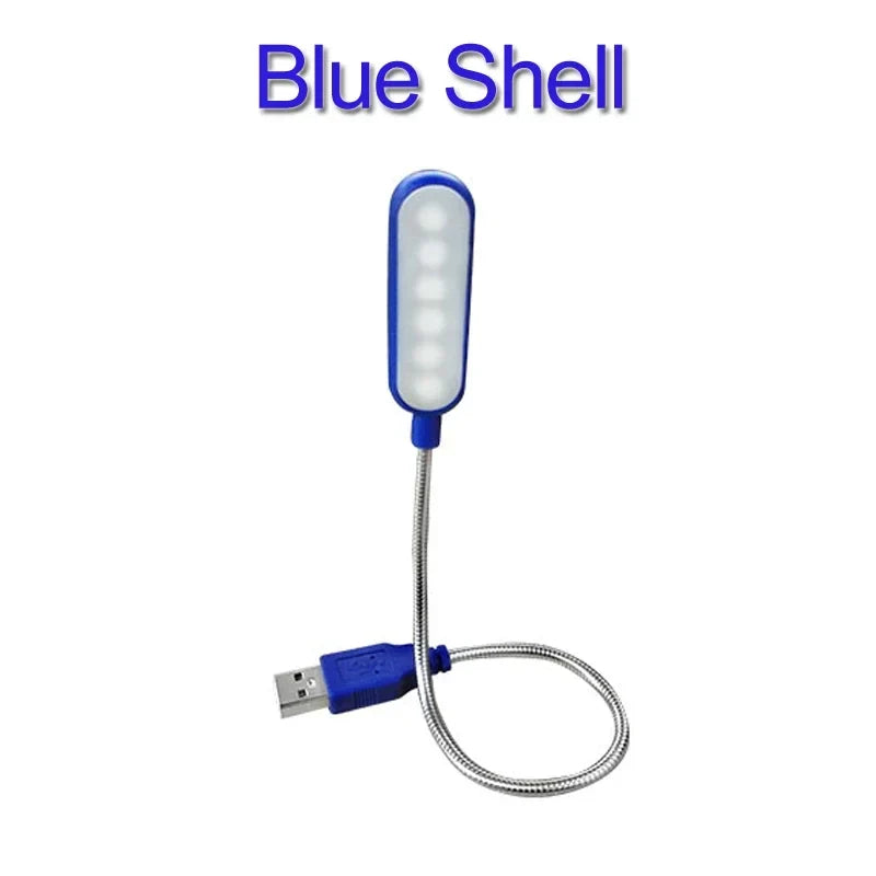 Portable USB LED Notebook PC Mini Book Light Reading Light Table Lamp Flexible 6leds USB Lamp for Power Bank Laptop Computer