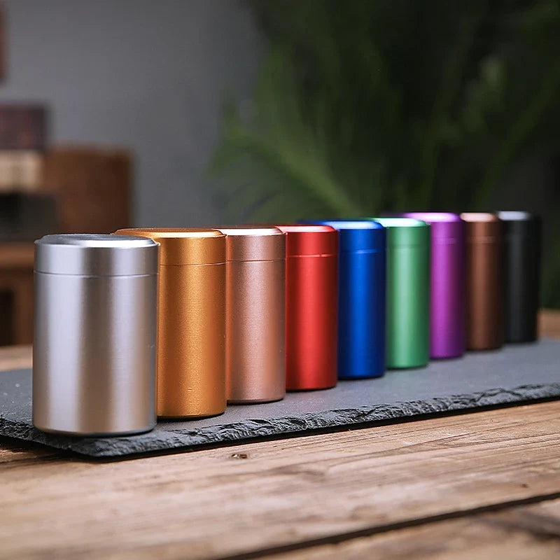 New Airtight Smell Proof Container Quality Stainless Steel Mini Tea Cans Herb Stash Jar Tea Coffee Storage Box Tea Caddies Box