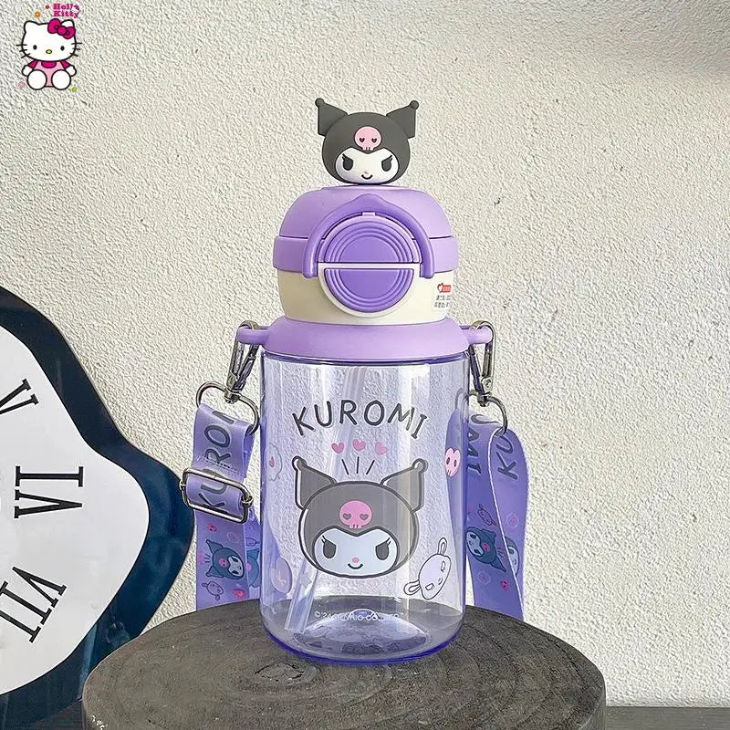 Sanrio Children's Summer Drink Water Bottle Girls Outdoors Portable Kettle Birthday Gift Cute Kulomi Food Grade Plastic Cup