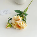 60CM Artificial Focal Edge Peony Flower Retro Oil Painting Baked Edge Peony Silk Flower Home Decoration Photography Prop