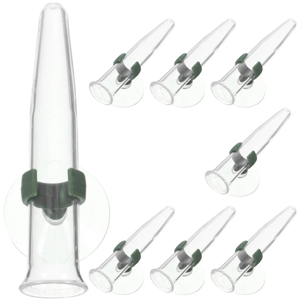 8Pcs Suction Cup Flower Water Tubes Plastic Nutrient Vials for Florist Arrangement Flower Preservation Vase Storage