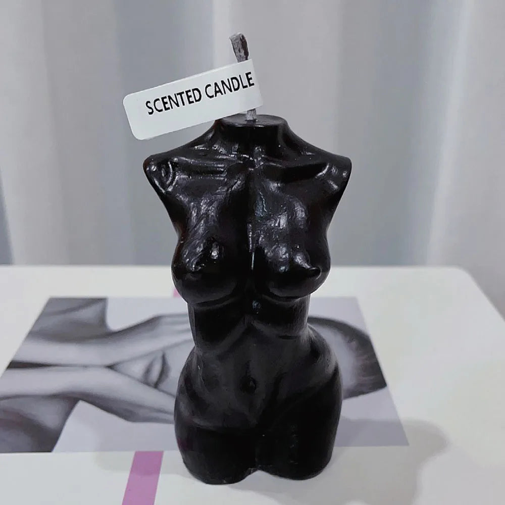 Female Torso Body Shape Scented Candle for Home Decor – Artistic Body Shape Soy Wax Candle, 10cm Mini Figurine Gift
