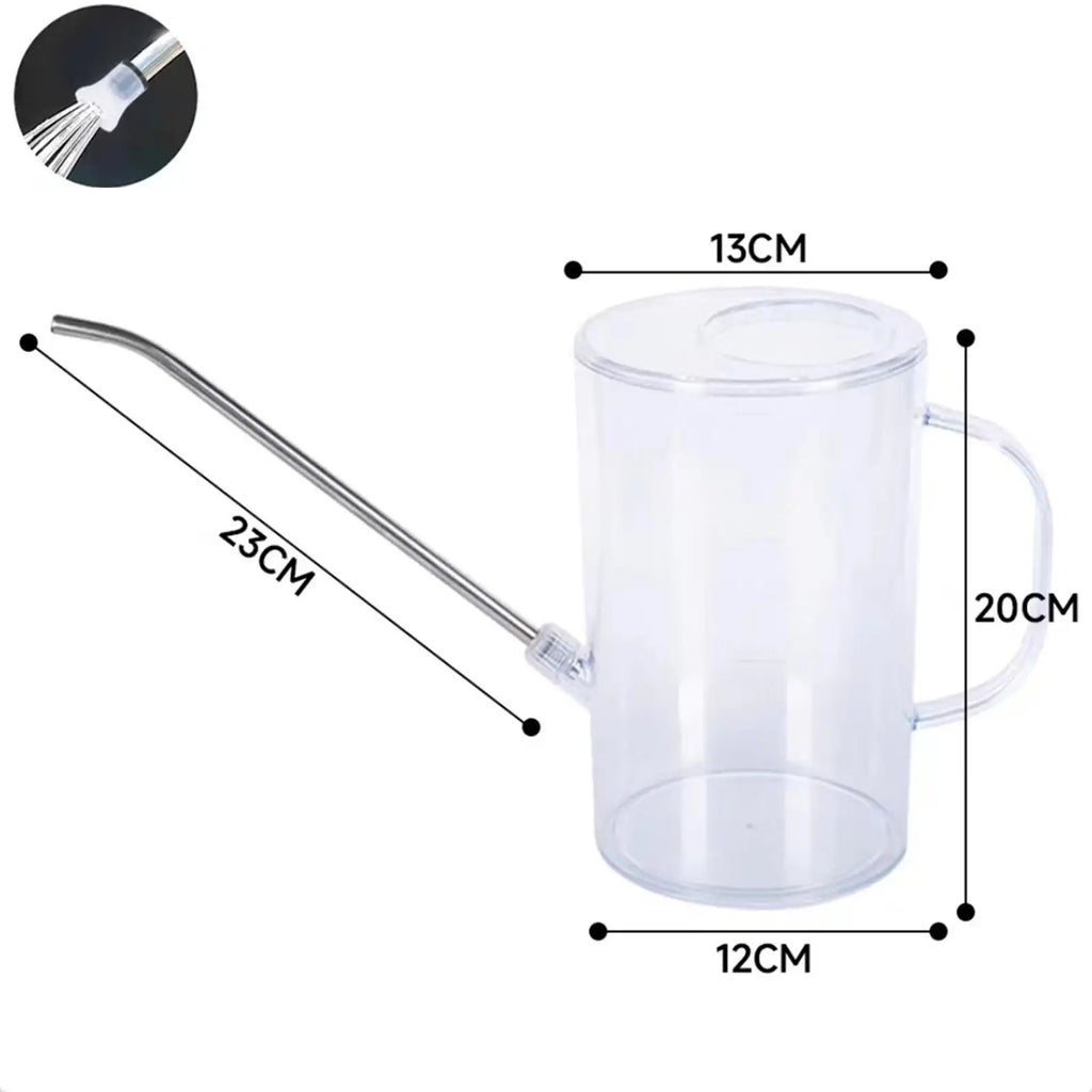2L Watering Can Long Mouth Garden, Irrigation Spraying Pot Transparent With scale for House Plants Flower Indoor Gardening Tools