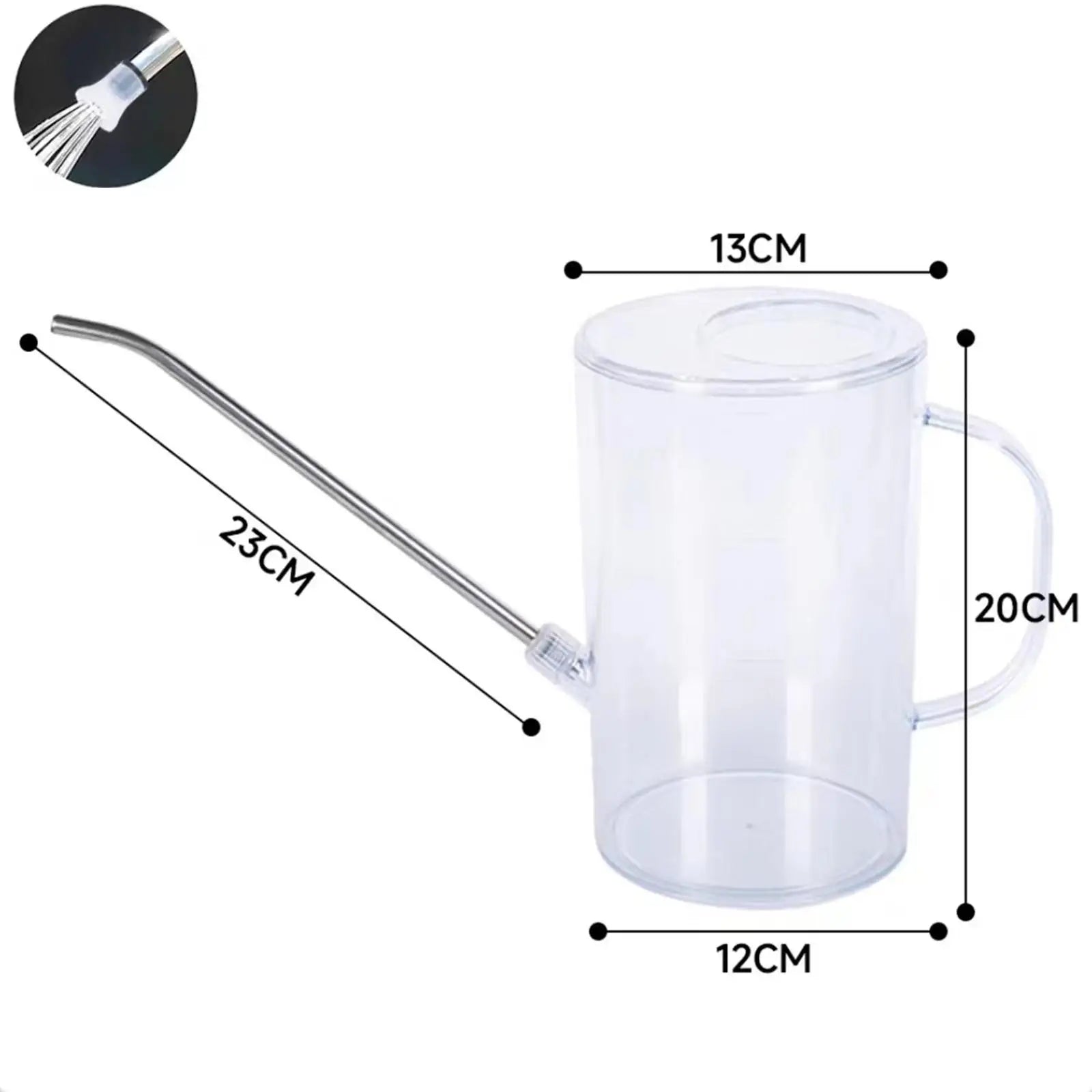 2L Watering Can Long Mouth Garden, Irrigation Spraying Pot Transparent With scale for House Plants Flower Indoor Gardening Tools