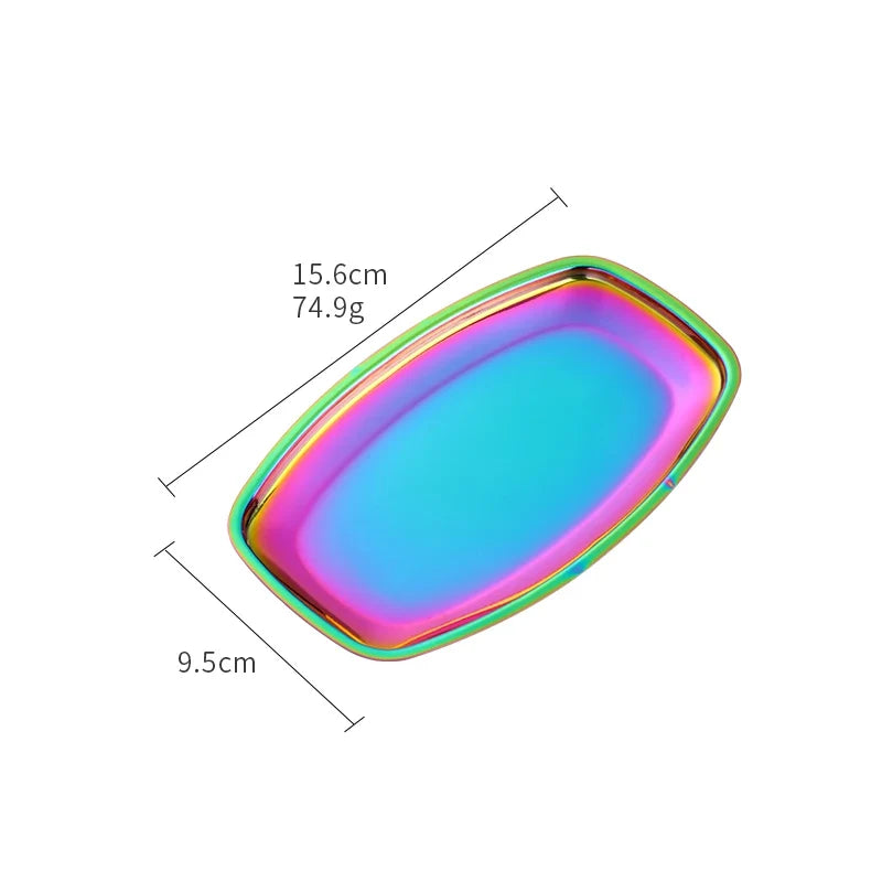 Nordic Style Oval Jewelry Storage Serving Tray Platter Stainless Steel Snack Tray Metal Storage Gold Decoration Home Organizer