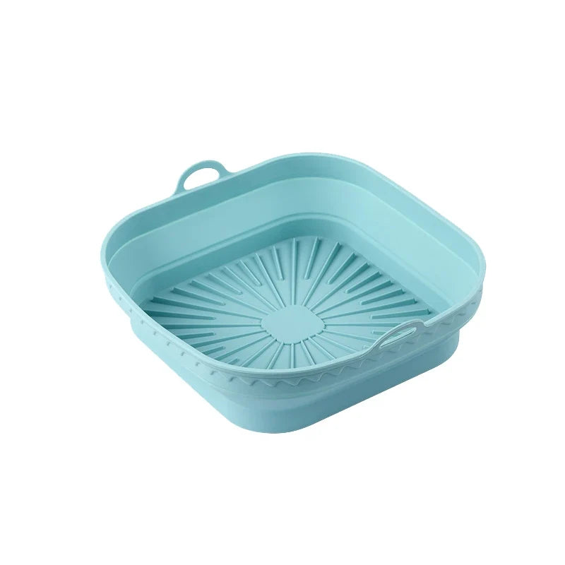 1Pcs Silicone Air Fryer Oven Baking Tray Pizza Fried Chicken Basket Pad Air-fryer Pot Food Plate Reusable Airfryer Pan Liner