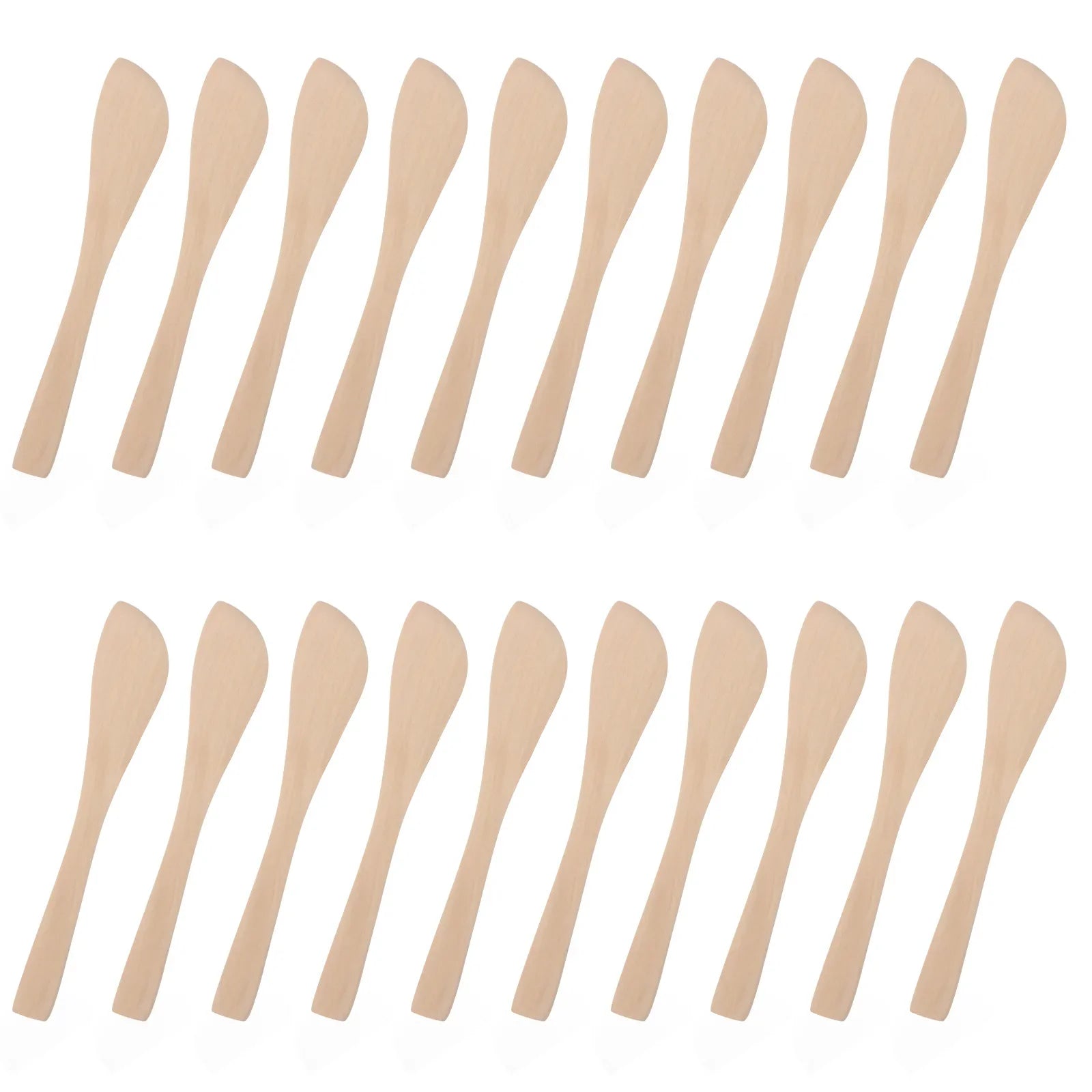 20Pcs Wooden Dumpling Filling Spoons Natural Eco-Friendly Kitchen Tools Dough Cutter Butter Jam Spreader Mask Applicator