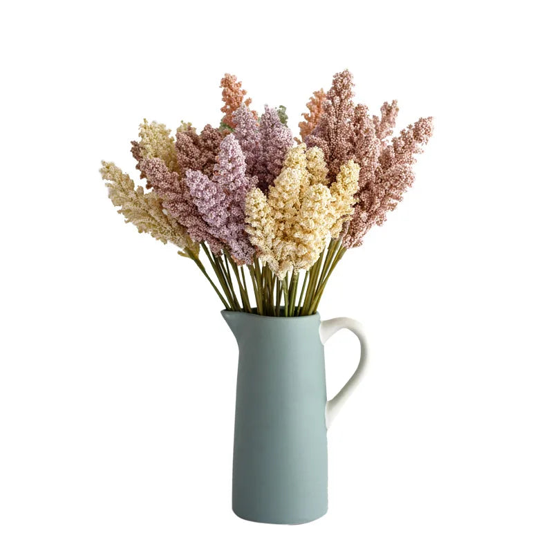 3 Bunches Of 30cm Grain Spike Flowers Fresh With Grass Artificial Flowers Pastoral Home Decoration Wedding Photography Fake Flow