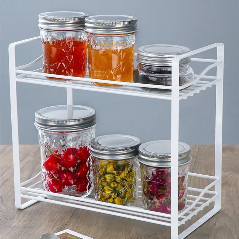 Mason Jar with Lid Glass Bottle High Temperature Resistant Easy to Clean Honey Food Sealed Glass Canning Food Storage Containers