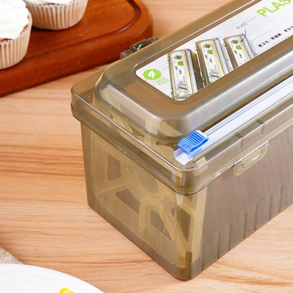 Plastic Wrap Dispenser Fixing Foil Cling Film Cutter Food Wrap Plastic Sharp Dispenser Cutter Organizer Kitchen Tool Accessories