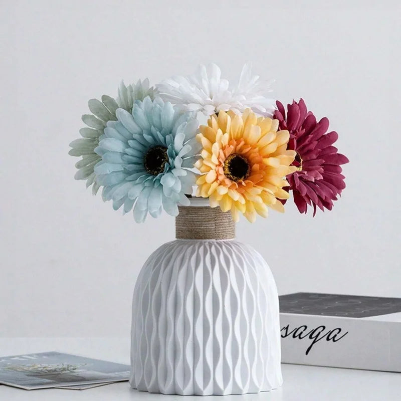 1/2Pcs Water Ripple Vase Rope Plastic Flower Pot Arrangement Modern Nordic Style Home Living Room Desktop Decoration Ornament
