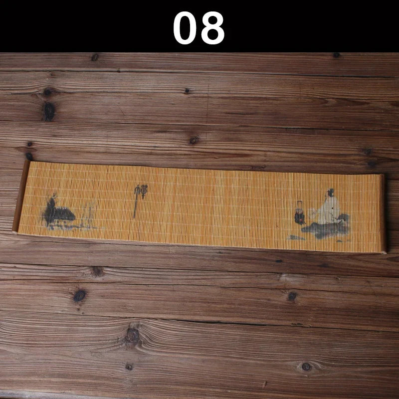 Tea Cup Mat Bamboo Weaving Heat Resistent Bamboo Table Placemat Tableware Zen Table Runner Coasters Tea Ceremony Accessories