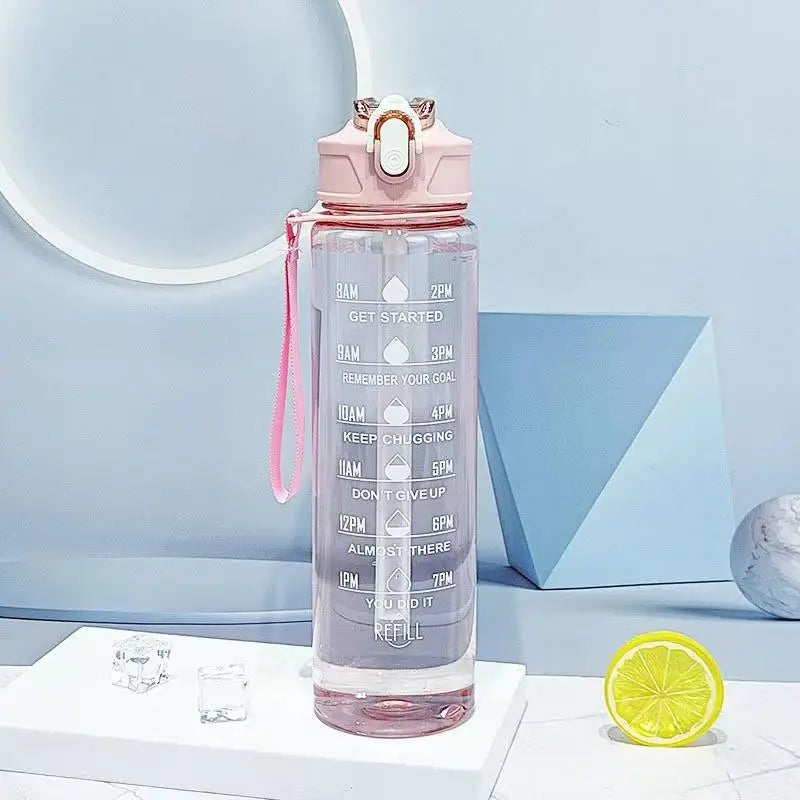 1pcsHigh-Value Large-Capacity Plastic Cup Portable Sipper for Summer Students Sports Fitness Straw Water Bottle Casual Style