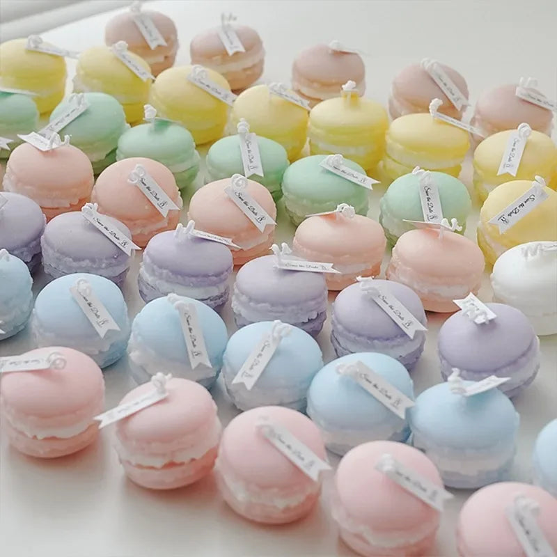Macaron Aromatherapy Candle Lavender Peach Chamomile Cake Modelling Dessert Candles Home Decoration Gift for Party Wedding