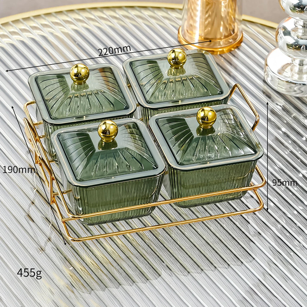 Platsic Caddy Serving Platter Condiment Tray Storage Container Dried Fruit Tray Fruit Snacks Serving Platter for Wedding Kitchen