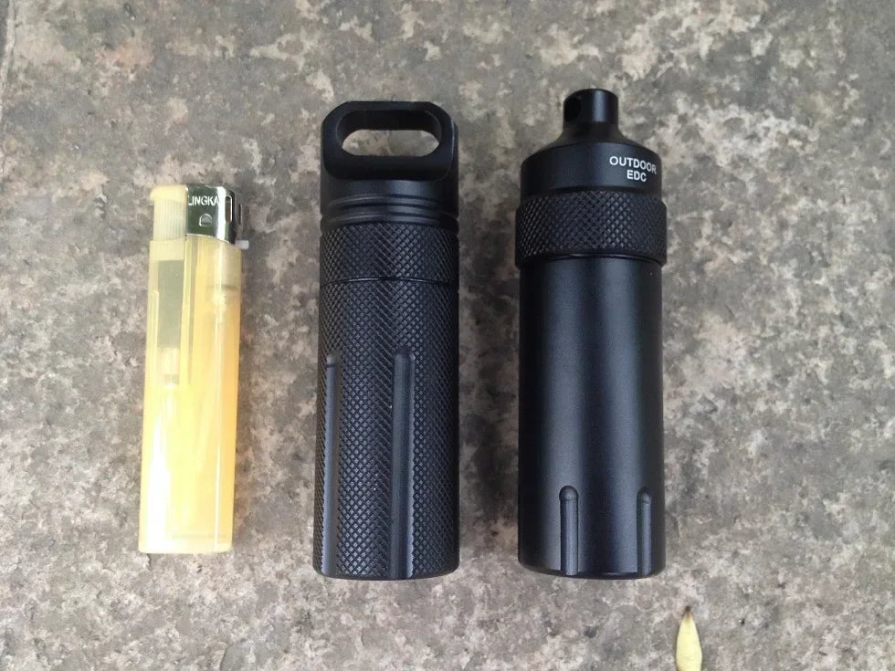 Outdoor CNC Waterproof Emergency First Aid Kits Safety Survival Equipment Aluminium Pill Bottle Camping EDC Storage Tank Box
