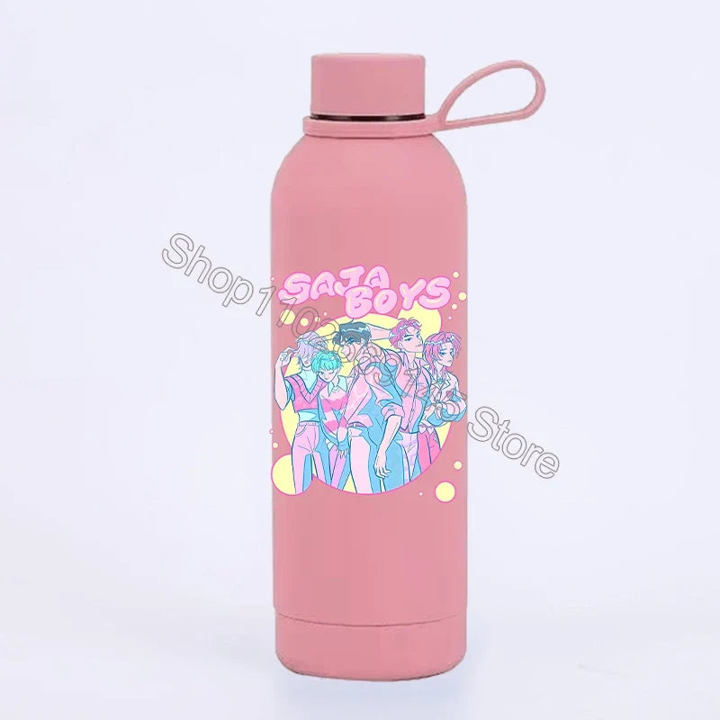 K Pop Demon Huntersd Water Bottles Kawaii Cartoon Thermos Bottle Kids Winter Outdoor Sports Water Cup Children Christmas Gifts