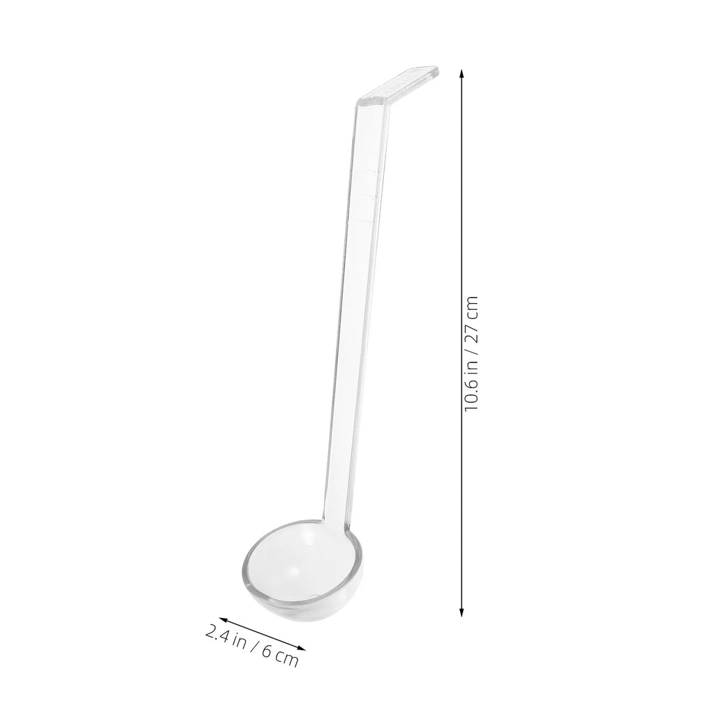 Long Handle Clear Plastic Serving Ladle Spoon Bent Tail Design Sauce Gravy Soup Buffet Scoop Ramen Soup Spoon Catering Scoop