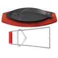 1Set Fish Shaped Grilled Pan High Grade Iron Wood Steak Plate Western Food Serving Tray Hotel Baking Tray Grill Pan Non-Stick